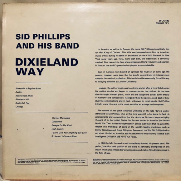 1969 UK LP Sid Phillips Band DIXIELAND - Picture 7 of 7